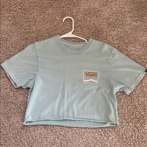 Vans Sky Blue Logo Crop Top